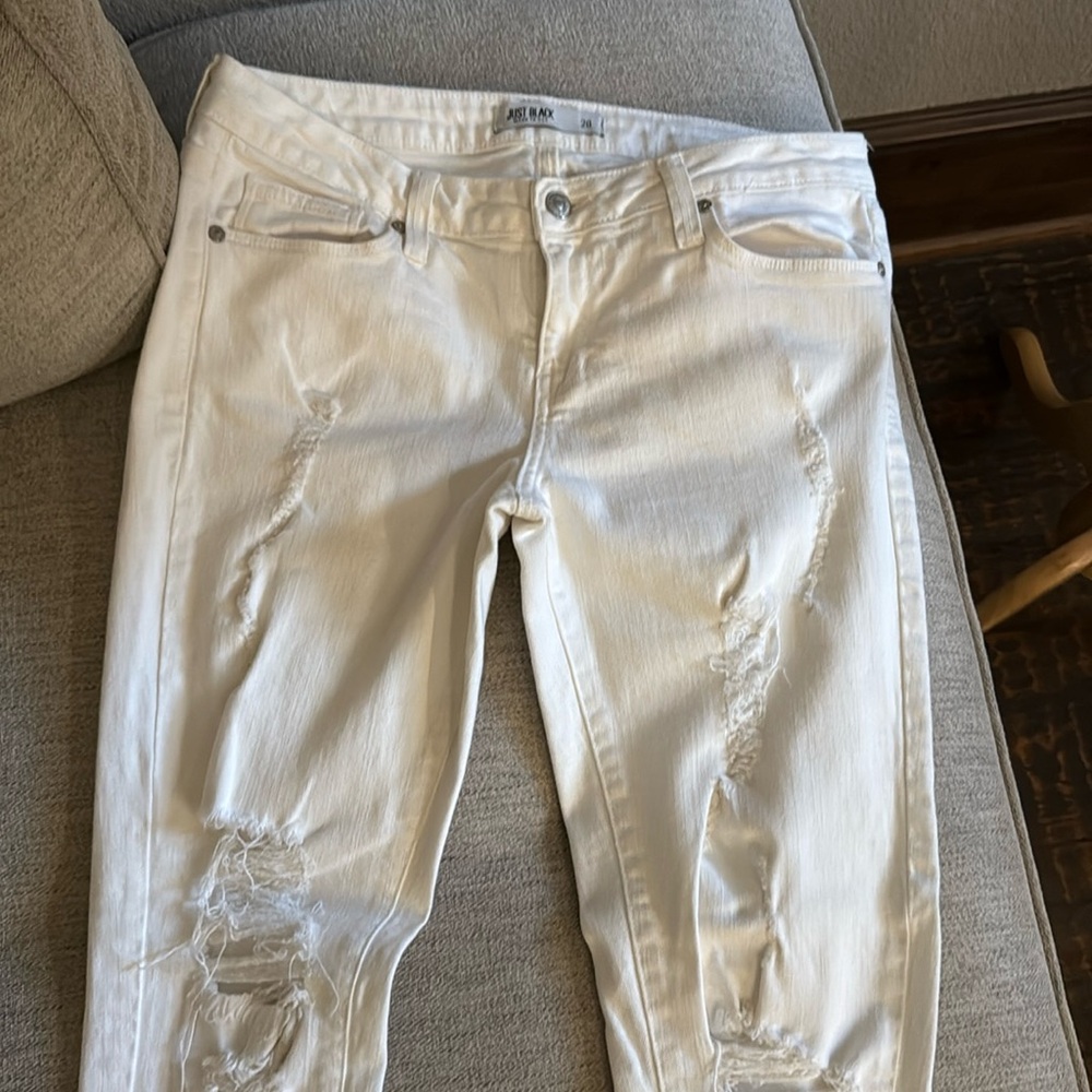JUST BLACK White Ankle jeans mid rise